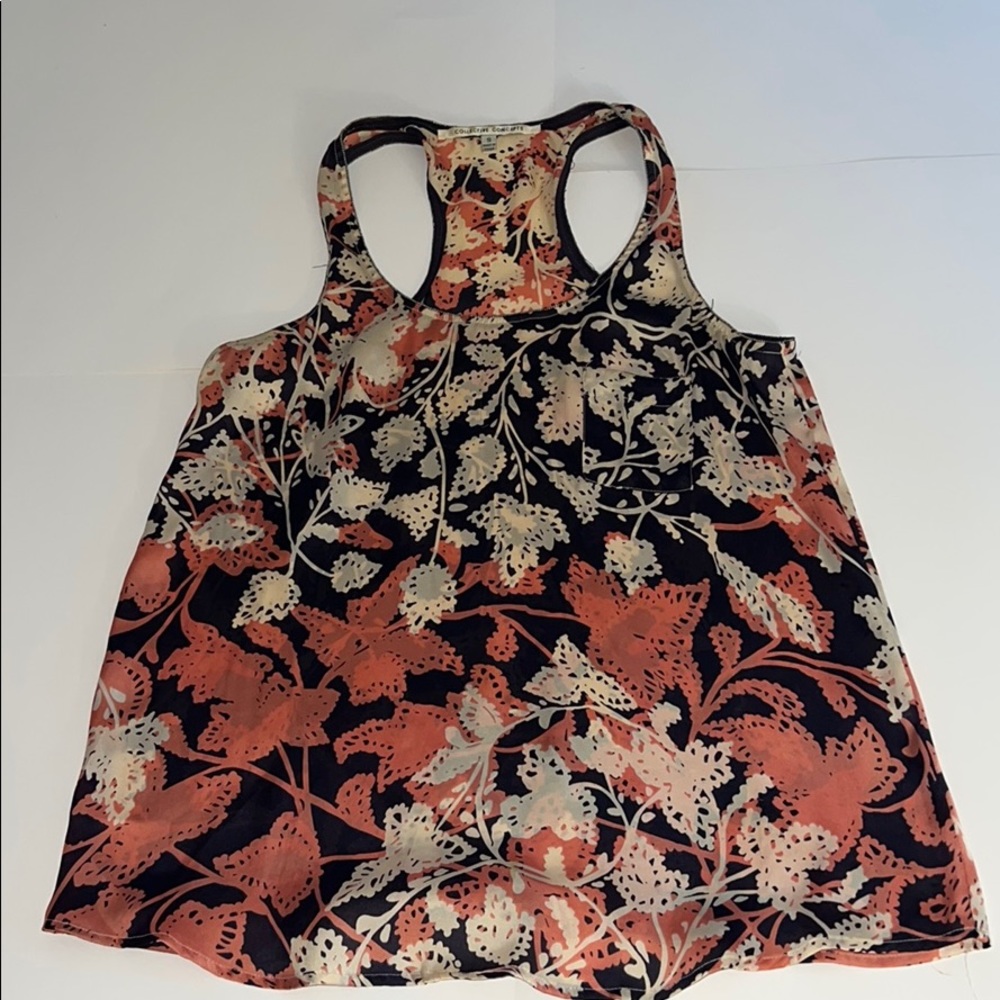 Summery silky floral tank top